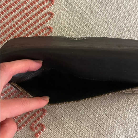 Coach Slim Envelope Wallet Signature Canvas Khaki/Brown Leather - Picture 4 of 8